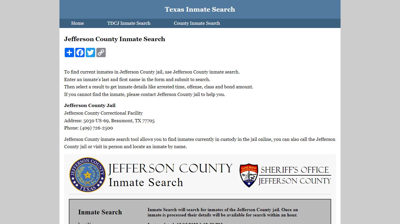 Inmate Search Beaumont Texas